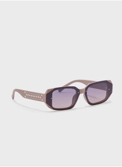 Buy Polarized Rectangular Len Sunglasses With Stud Arm in UAE