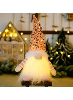 اشتري Home Ornaments Elf Dwarf Plush Toy, Glittery Pink Sequins Hat Handmade Gnome Plush lamp, Pink في السعودية