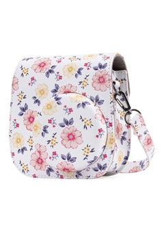 اشتري Protective & Portable Case Compatible with fujifilm instax Mini 11/ 9/ 8/ 8+ Instant Film Camera with Accessory Pocket and Adjustable Strap (Flowers White) في الامارات