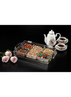 Buy Acrylic Laser Serving Tray With 5 Compartment37 cm in UAE