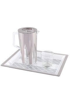 اشتري Acrylic Tray, Clear Tray, Acrylic Serving Tray with Handles for Ottoman, Coffee, Appetizer, Breakfast (Clear) في الامارات