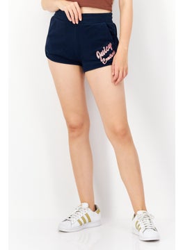 اشتري Women Textured Basic Short, Navy في الامارات