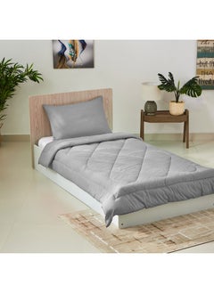 Buy Ballina 2-Piece Solid Cotton Twin Comforter Set 220 x 160 cm in UAE