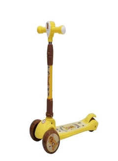 Buy Children's scooter suitable for ages 4 to 14, equipped with three large wheels, lights, and music. in Saudi Arabia