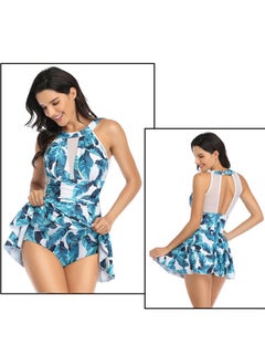 Buy Womens Printed Swimsuits Tummy Control Swim Dress One Piece Swimwear Bathing Suits in Saudi Arabia