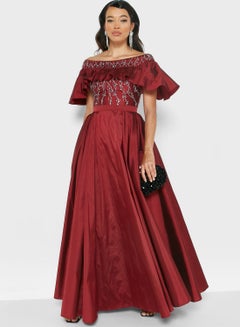 Buy Bardot Detail Tiered Dress in Saudi Arabia