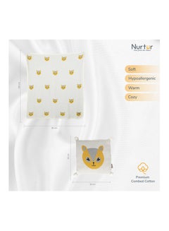 Buy Nurtur Soft Bear Baby Blankets with Cushion for Boys & Girls  Blankets Unisex for Baby 100% Combed Cotton  Soft Lightweight Fleece for Bed Crib Stroller & Car Seat Official Nurtur Product in Saudi Arabia