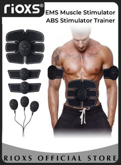 Buy EMS Muscle Stimulator ABS Stimulator Trainer Abdominal Toning Band Muscle Trainer Portable Abdominal Fitness Trainer in UAE