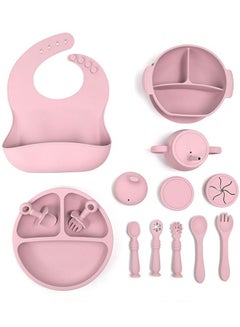 Buy Set of 15 Baby Feeding Set Silicone Baby Tableware Set Non-Slip Self Feeding Utensils for Toddlers (Purple) in Saudi Arabia