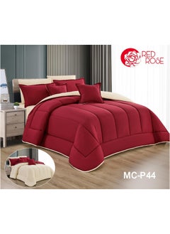 Buy Double quilt set, two-sided mattress, consisting of 8 pieces, microfiber, comforter size 240 by 260 cm in Saudi Arabia