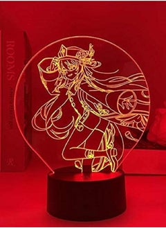 Buy Anime Lamp Genshin Impact Game Figure HuTao 3D LED Night Lights Birthday Gaming Room Table Lamp Colorful Decoration Touch and Remote Control in UAE