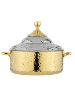 Buy Wejdan Hotpot Stainless Steel 4 Liter Silver/Gold in Saudi Arabia