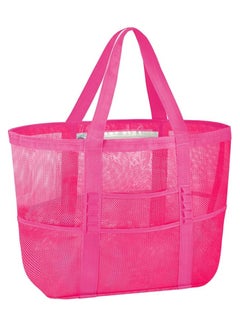 اشتري Large Mesh Beach Bag Beach Tote Bag Summer Holiday Bag Mesh Swimming Bag Pool Bag Weekend Bag Shopping Tote Bag في الامارات