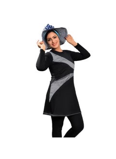 اشتري Women's swimsuit, 3 pieces, vest and jumpsuit with sleeves and bonnet في مصر