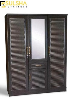 Buy 3 Door wooden cupboard Wenge with storage cabinet in UAE