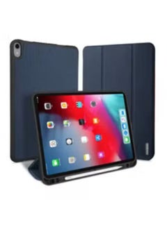 Buy Hybrid Slim Case for Samsung Galaxy Tab S8/Tab S7 S Pen Holder Shockproof Cover Auto Wake/Sleep with Screen Protector (Blue) in UAE