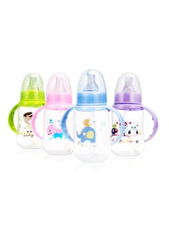 Buy Baby Feeding Bottle PP 150ml with Extra Soft Nipple and Handle - Assorted Color in UAE