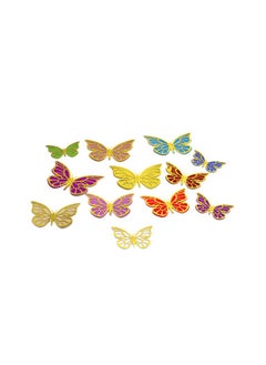 Buy Golden Wings 3D Butterfly Cake Decorations 12pcs in UAE