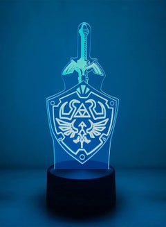 Buy 3D Illusion Multicolor Night Light Legend of Zelda Bedside Lamp with Remote and Touch Control  Zelda Link's Sword and Shield Sign RGB Table Lamp for Child Room Decor Birthday Gift in UAE