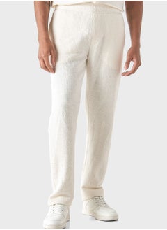 Buy Textured Elasticated Waist Pants in Saudi Arabia