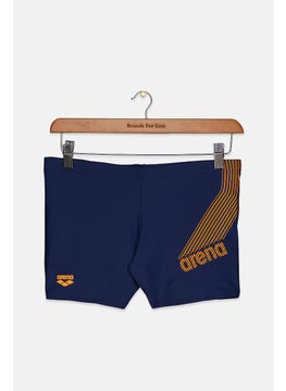 اشتري Men Brand Logo Swimwear Trunks, Navy and Orange في السعودية