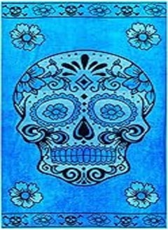 Buy Signoola Blue Skull Beach Towel 90 x 170 cm, 100% cotton. in Egypt