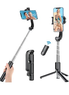 اشتري Selfie Stick Tripod Bluetooth, Extendable Phone Tripod Selfie Stick with Wireless Remote Shutter في الامارات