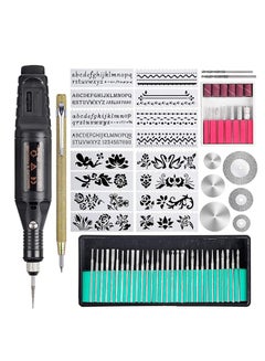 Buy 70 Pcs Engraving Tool Kit, Multi-Functional Electric Corded Engraver Pen DIY Rotary Tool for Jewelry Glass Wood Metal Ceramic Plastic with Scribe, 52 Accessories and 16 Stencils in UAE