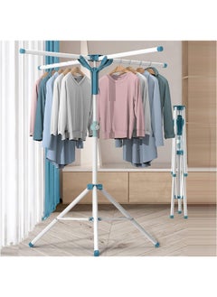 Buy Clothes rack and clothes drying rack white and blue in Saudi Arabia