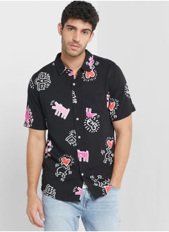 Buy Printed Regular Fit Shirt in Saudi Arabia