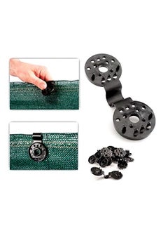 اشتري Plastic Clips for Shade Cloth, Sunshade Net Fixing Clip Shade Fabric Clips Attachment, and Placement for Sun Shade Net Anti Bird Netting Garden Netting Black (Round 20 Count) في الامارات