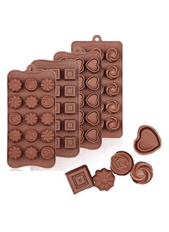 Buy 4 Pcs Chocolate Molds, Non Stick Silicone Chocolate Candy Moulds, Food Grade Break Apart Chocolate Bar Mould Baking, Mini Chocolate Moulds Silicone Trays for Cake Decorating in UAE