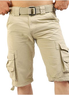 Buy FJACKETS Beige Cargo Shorts Mens For Casual Wear in UAE