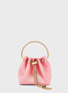 Buy Satin Jewelled Handle Bucket Evening Bag in UAE