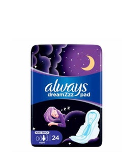 Buy Always Maxi Thick Night Sanitary Pads With Wings White 24 Pads in UAE