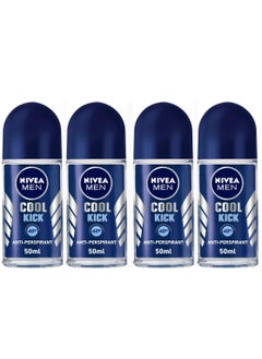 اشتري Pack Of 4 Nivea Roll On Men 50ml Cool Kick في السعودية