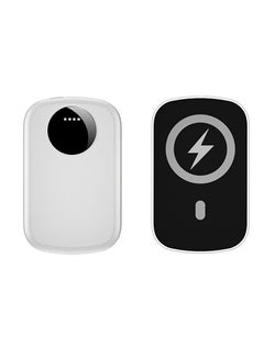 اشتري 10000.0 mAh Fast Wireless Magnetic Portable Power Bank Charger for Apple iPhone 12 Series White/Black في الامارات