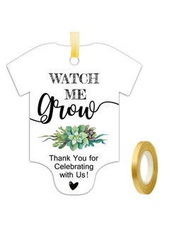 Buy Watch Me Grow Tags For Baby Shower Succulents Baby Shower Thank You Tags Baby Shower Favor Tags 50 Pack With Golden Ribbon. in Saudi Arabia