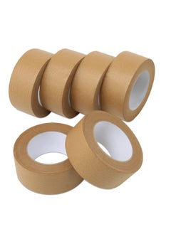 Buy Packing Tape 6PCS Brown Kraft Paper Shipping Tape for Moving Boxes Packing Boxes Shipping Cardboard and Carton Sealing 7 Mils Thick 55 Yds Length X 2" Width in Saudi Arabia