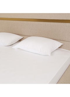 Buy Satin Super King Fitted Sheet Set White – 500 TC, 200x200 cms in UAE