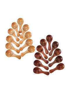 Buy 20 Pieces Small Wooden Spoons Mini Condiments Sugar Seasoning Salt Honey Teaspoon Coffee Tea Jam Mustard Ice Cream Wood Spoons in Saudi Arabia