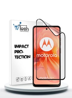 Buy Nano Ceramic Full Glue Full Cover Matte Flexible Screen Protector For Motorola Moto G04 / G04s / G24 / G24 Power 4G 2024 Clear/Black in UAE