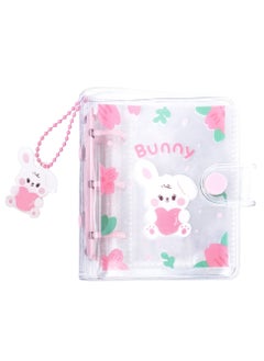 Buy 20 Sheets 40 Pockets 3 Inch Mini Photo Album in Loose Leaf Refillable 3-Rings Transparent Photocard Binder Kpop Photocard Holder Book with Cute Pendant for Picture Cards Storage Pink Rabbit in Saudi Arabia