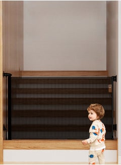 اشتري Retractable Gate Fence Baby Children's Fence Puppy Pet Fence Indoor Stairway Safety Guardrail 85.6*140CM With Two Installation Methods في السعودية