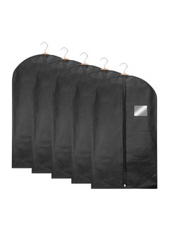 اشتري 5Pcs Black Garment Bags for Storage and Travel, Anti-Moth Protector Suit Cover for men for Wardrobe and Travel Dustproof Clothes Jacket Covers في الامارات