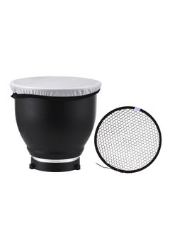 اشتري 7 Inch Bowens Mount Beauty Dish Standar Reflector Diffuser Lamp Shade Dish with 60°Honeycomb Grid & Diffuser Sock for Bowens Mount Studio Strobe Flash Light Speedlite في السعودية