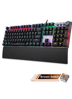 Buy F2088 Full Gaming Mechanical Keyboard - Brown Switch - Rainbow Backlight - EN Key in Egypt