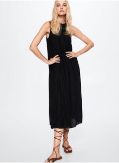 Buy Pleat Detail Crew Neck Dress in UAE