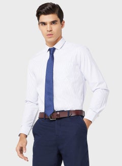 Buy Men Easy Care White Grid Tattersall Checked Sustainable Formal Shirt in Saudi Arabia