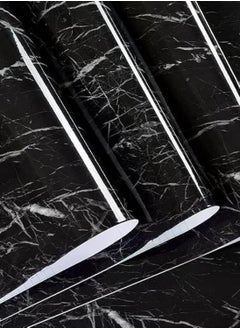 Buy Bamboo Decor | Self Adhesive Wallpaper Peel & Stick Extra Thickened  Water-resistant Moist-proof Wall Decoration for Living room -Kitchen -Bedroom -Bathroom-office (Black Marble, 60 x 400 CM) in UAE